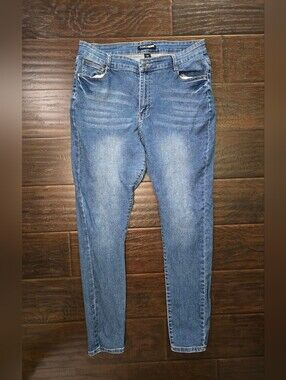 Fashion Nova Womens Straight Stretchy Blue Jeans 1X